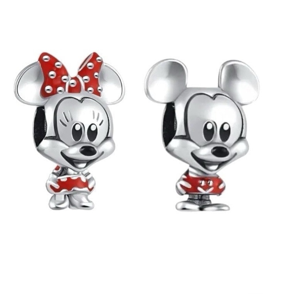 Mickey Mouse and Minnie Mouse charms set compatible with pandora bracelets